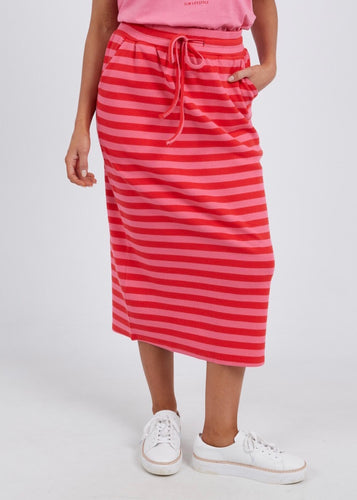 Sunset Stripe Skirt - Cherry - Size 22