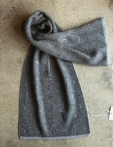 Cashmere/Merino Keyhole scarf - Charcoal