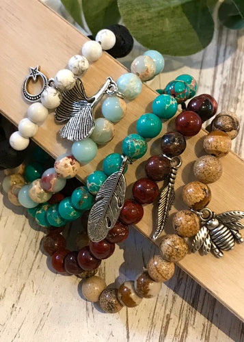 Gem Stone, Beaded Bracelet