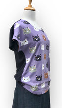 Load image into Gallery viewer, Boxy tee, Lilac Cats