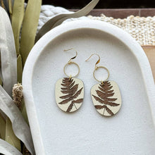 Load image into Gallery viewer, Fern Drop Earrings, Sand