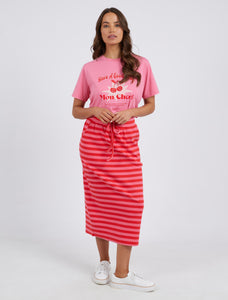 Sunset Stripe Skirt - Cherry