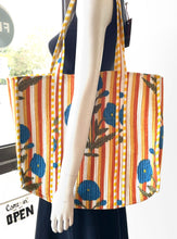 Load image into Gallery viewer, Quilted Tote Bag - Yellow Stripe