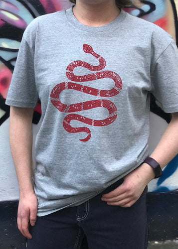 Mens Snake Tee - Grey Marle