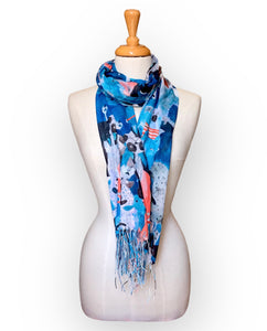 Summer Scarf - Dogs/Blue