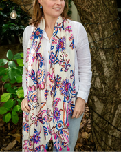 Load image into Gallery viewer, Dani Floral Scarf - White
