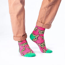 Load image into Gallery viewer, Crew Socks - Pink Kitty