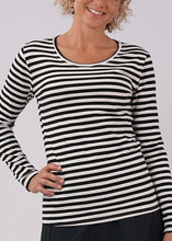 Load image into Gallery viewer, Long Sleeve Tee - Blk/Wh Stripe