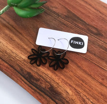 Load image into Gallery viewer, Flower Silhouette Hoops