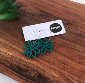 Flower Silhouette Hoops