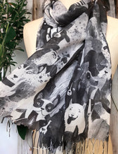 Load image into Gallery viewer, Summer Scarf - Dogs/Blk