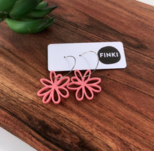 Load image into Gallery viewer, Flower Silhouette Hoops