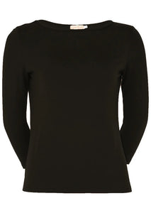 Boat Neck Top - Black