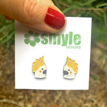 Load image into Gallery viewer, Sulphur Crested Cockatoo Studs