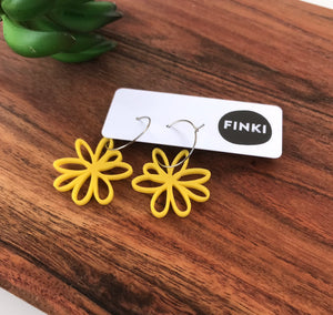 Flower Silhouette Hoops