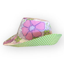 Load image into Gallery viewer, Summer Hat - Vintage, Green/Purple Floral