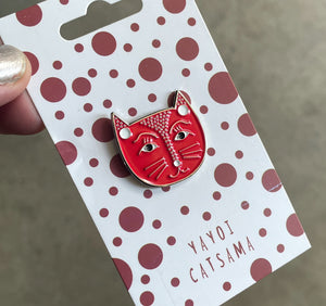 Enamel cat, artist pins