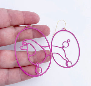 Poodle Dangles - Pink
