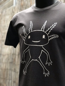 Axolotl, Mens Screen Print Tee - Coal