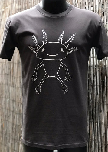 Axolotl, Mens Screen Print Tee - Coal