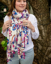 Load image into Gallery viewer, Dani Floral Scarf - White