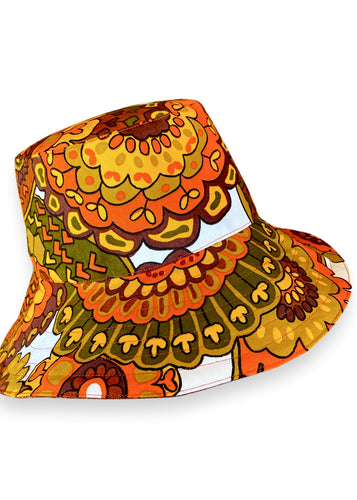 Summer Hat - Vintage Orange Paisley