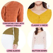 Load image into Gallery viewer, Lace Knit Cardi - Mustard