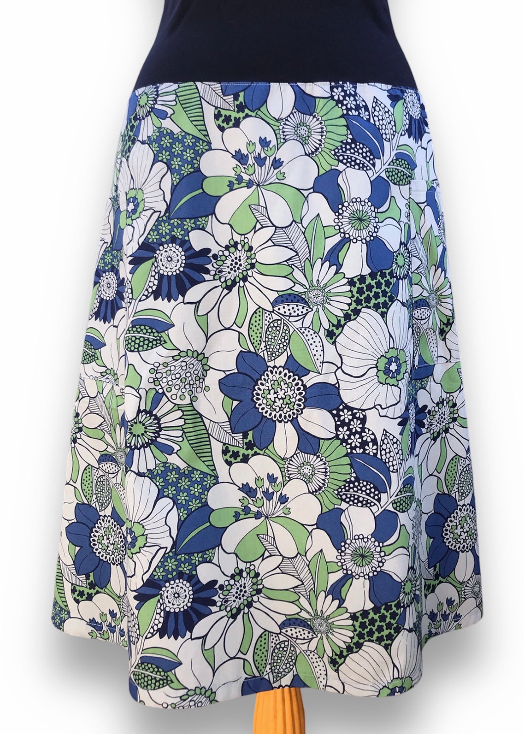 Flare Skirt - Flower Garden/Blue