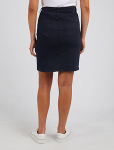 Belle Denim Skirt - Blk - Size 22