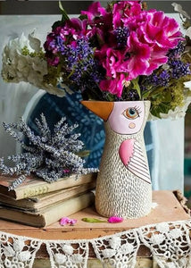 White bird Vase