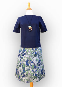 Flare Skirt - Flower Garden/Blue