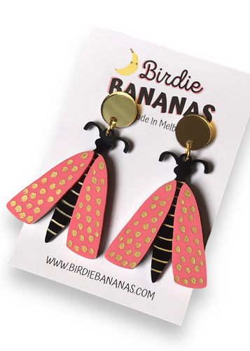 Folk Art Moth earrings