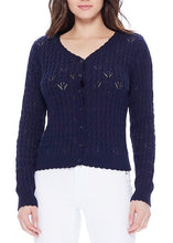Load image into Gallery viewer, Lace Knit Cardi - Navy Blue