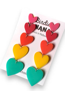 Rainbow Heart Earrings