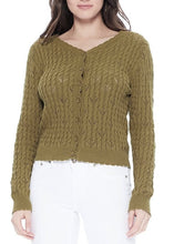 Load image into Gallery viewer, Lace Knit Cardi - Olive