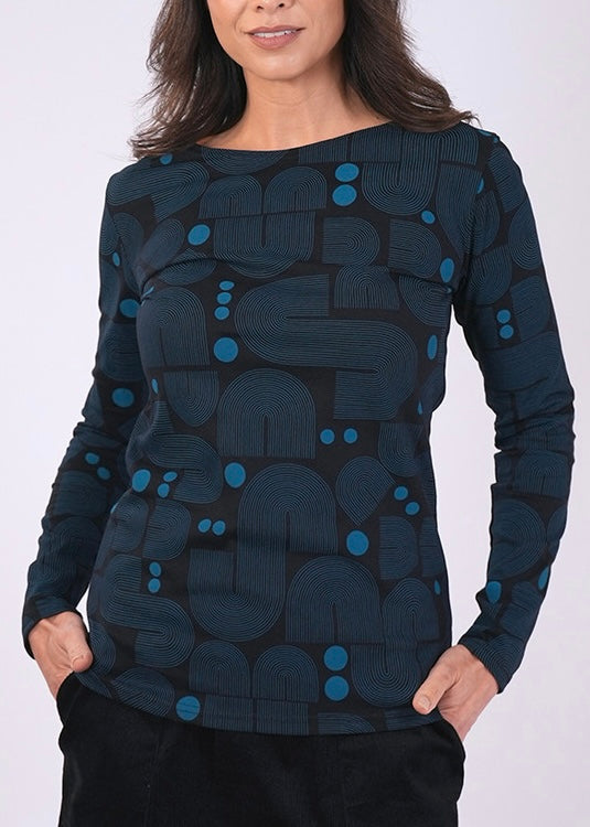 Boatneck tee - Bauhaus Teal