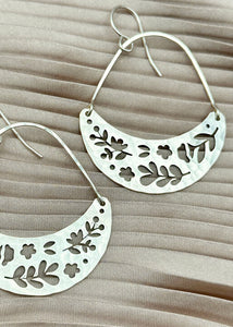 Forest Moon Earrings, Silver