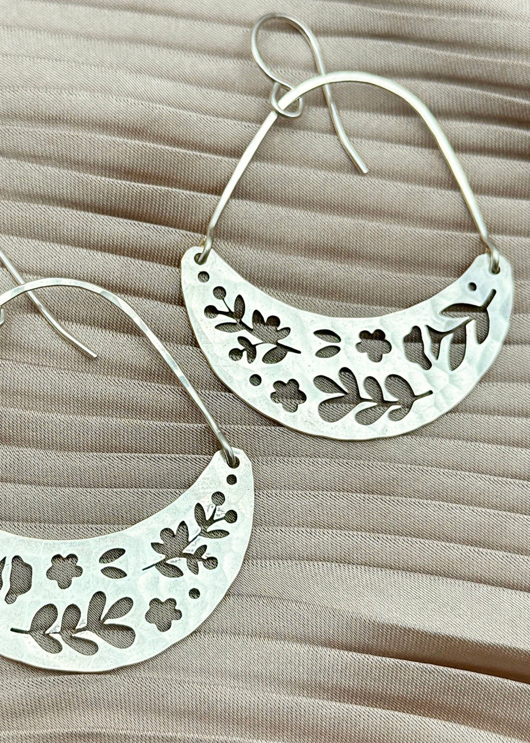 Forest Moon Earrings, Silver