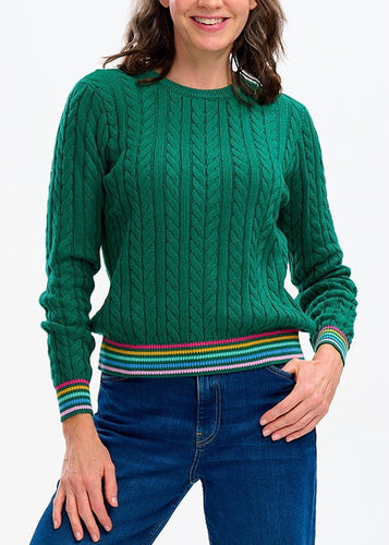 Barbara Cable knit Jumper - Green