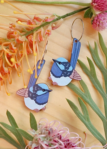 Blue Wren Earrings