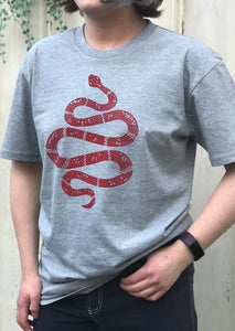 Mens Snake Tee - Grey Marle
