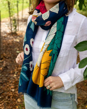 Load image into Gallery viewer, Bella Botanical Scarf - Navy