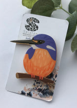 Load image into Gallery viewer, Azure Kingfisher Brooch