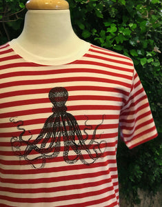 Octo Tee - Red stripe