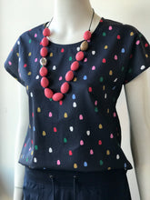 Load image into Gallery viewer, Boxy top, Multi Spots Navy