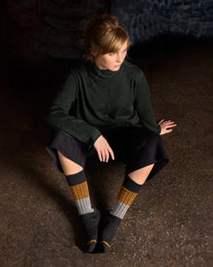 Chunky Rib, Stripe Merino Socks