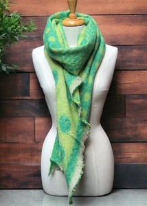 Winter Scarf - Dots/Green