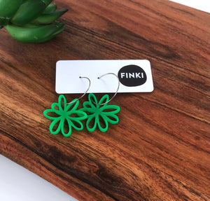 Flower Silhouette Hoops