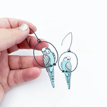 Load image into Gallery viewer, Budgie Dangles - Blue/Wh