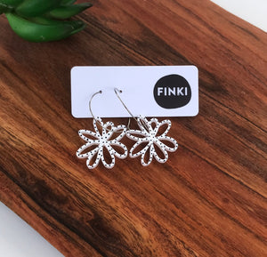 Flower Silhouette Hoops